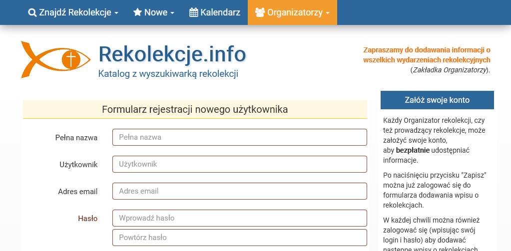 formularz rekolekcje 2